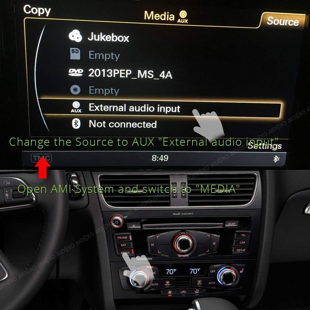 weevoo AMI MDI MMI Interface Bluetooth Module AUX Receiver Cable Adapter for Audi VW Radio Stereo Car Wireless A2DP Audio Input(MMI 3G)