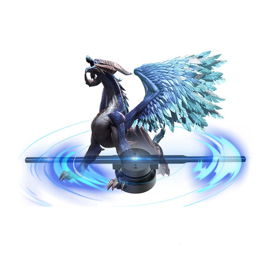 2025 New 3D Hologram Led Fan, 3D Animated Holographic Projector Advertising Display, 16.5in Projection Fan Spinner with Remote and Bluetooth,