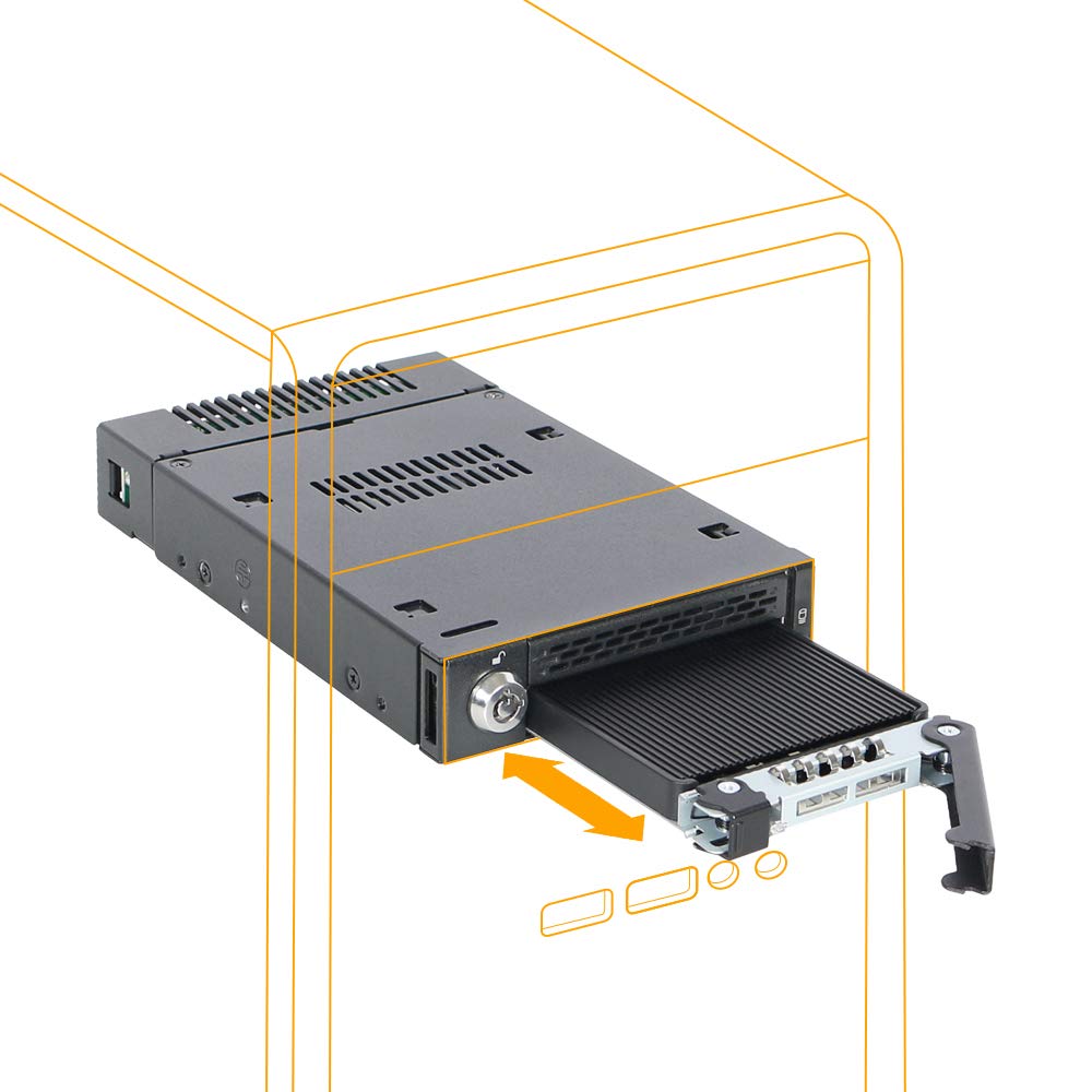 ICY DOCK M.2 PCIe 3.0/4.0 NVMe SSD Removable Mobile Rack Enclosure for External 3.5” Drive Bay | ToughArmor MB833M2K-B