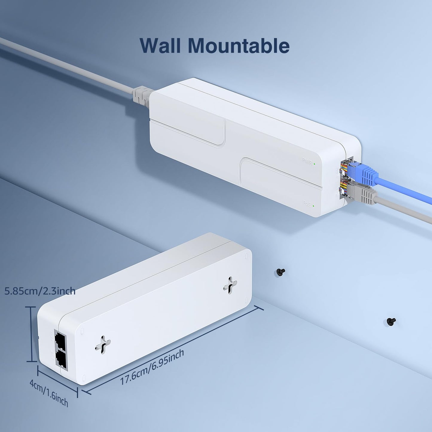 2.5Gb PoE++ Injector 60W,VunLink Single Port Multi-Gig Power Over Ethernet Adapter, IEEE 802.3af/at/bt, 10/100/1000/2500Mbps for WiFi 6 Access Point