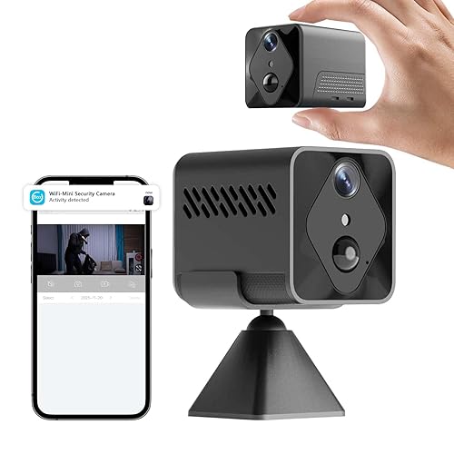 Centvicam Mini WiFi Wireless Camera, 2K Indoor Hidden Camera for Home Security, Portable Battery Operated Small Camera, Auto Night Vision and APP