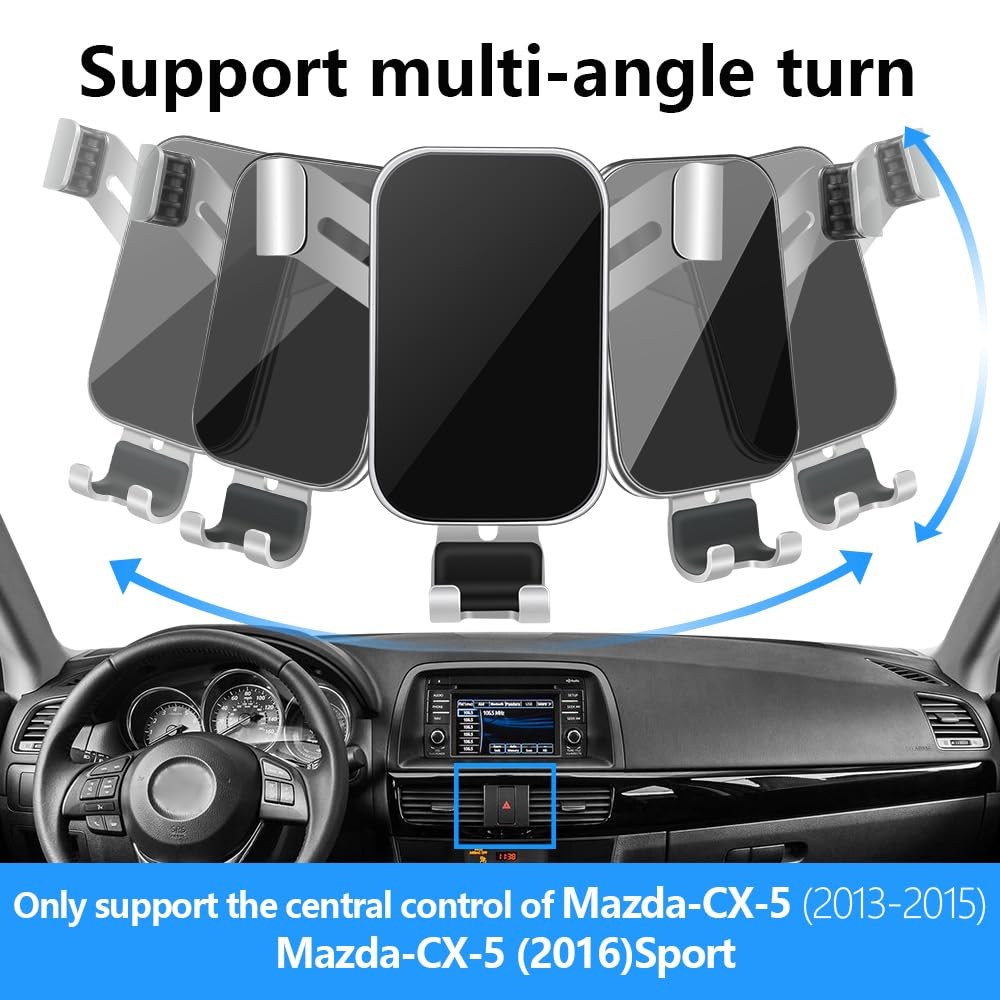 LUNQIN Car Phone Holder for Mazda CX-5 CX5 2013 2014 2015 and Mazda CX-5 2016 Sport Auto Interior Accessories Best Cell Phones Mount Cellphone Mobile
