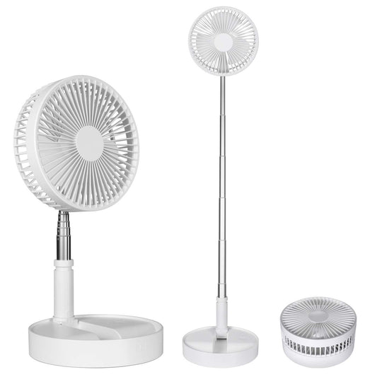 9H Battery Operated Fan Foldable Table Desk Floor Pedestal Fan Rechargeable 4 Speeds Portable 8-inch Fan