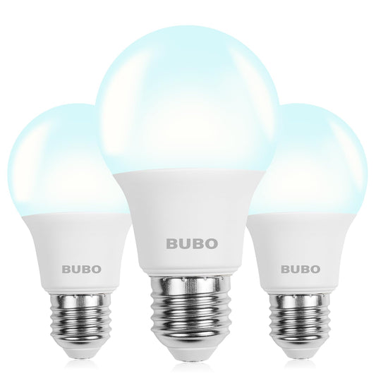 BUBO A19 LED Light Bulbs, 60 Watt Equivalent Daylight 5000K, E26 Base, Efficient 8W, 800 Lumens, Non-Dimmable LED Bulbs, 80+ CRI, Ideal for Home