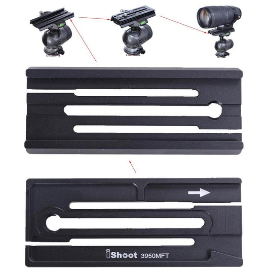 iShoot Clamp Converter Adapter for Convert 39mm Arca-Swiss Fit Camera Quick Release Plate to Compatible with Manfrotto Gitzo Tripod Fluid Head