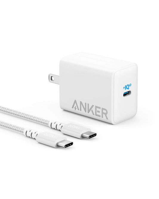 Anker 65W PIQ 3.0 PPS Compact Fast Charger Adapter with 6 ft USB-C to USB-C Cable, PowerPort III Pod Lite, for MacBook Pro/Air, Galaxy S21/S10, Dell