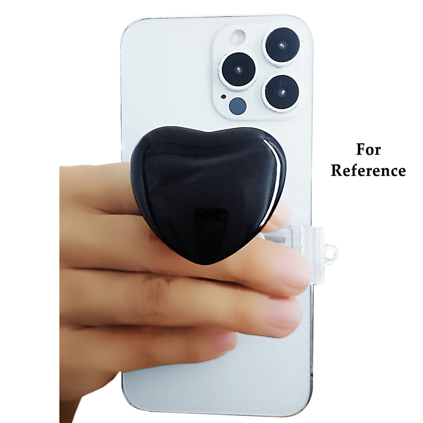 Sliding Base for PopSocket - Removable Clear Phone Grip Adapter, Wireless-Charging Compatible, DIY Phone Grip Holder (Snap-On/Off), Phone Charm