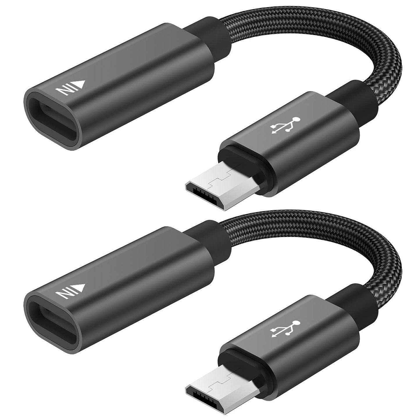 USB C to Micro USB Adapter, KUXIYAN (2 Pack) Type C Female to Micro USB Male Charger Connector Support Charge & Sync Compatible with Samsung Galaxy S7