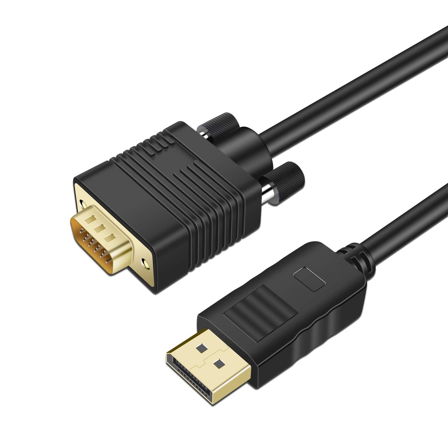 Kirzi Displayport to VGA Cable, DisplayPort to VGA Adapter DP to VGA Cable Male to Male Gold-Plated for Computer, Laptop, PC, Monitor, TV