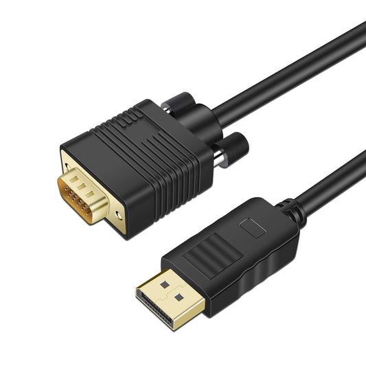 Kirzi Displayport to VGA Cable, DisplayPort to VGA Adapter DP to VGA Cable Male to Male Gold-Plated for Computer, Laptop, PC, Monitor, TV