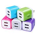 USB Wall Charger Adapter, FiveBox 5Pack 2.1Amp Fast Dual Port Wall USB Plug Charging Block Charger Brick Cube Box for iPhone 17 Air 16e 16 Pro Max 15