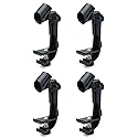 QWORK Drum Microphone Holder, 4 Pack Adjustable Drum Microphone Clip, Ring Mounting Clip Snare Drum Clip Sleeve, Mic Hoop Rim Snare Clamp, Black