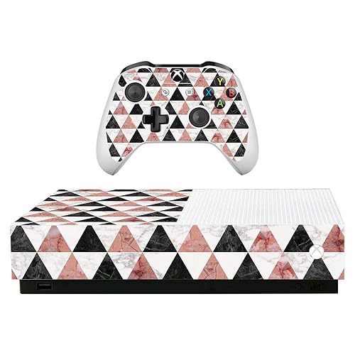 MightySkins Skin for Microsoft Xbox One S All-Digital Edition - Marble Pyramids | Protective, Durable, and Unique Vinyl Decal wrap Cover | Easy
