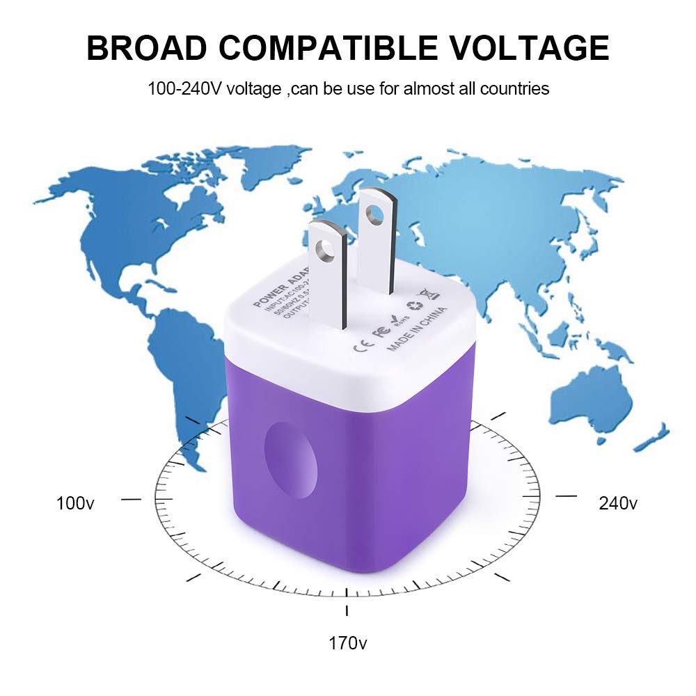 USB Wall Plug,GiGreen Single Port Fast Charging Block 5Pack USB Charging Plug Cube Wall Adapter Compatible iPhone 17 Pro Max Air 16 Plus 15 14 13 12