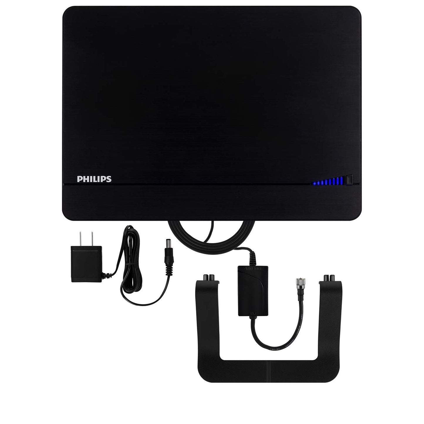 Philips Elite Channel Finder Indoor TV Antenna, Long Range Antenna, Signal Booster Amplifier, Digital, HDTV, Smart TV Compatible, 4K 1080P VHF UHF, 10