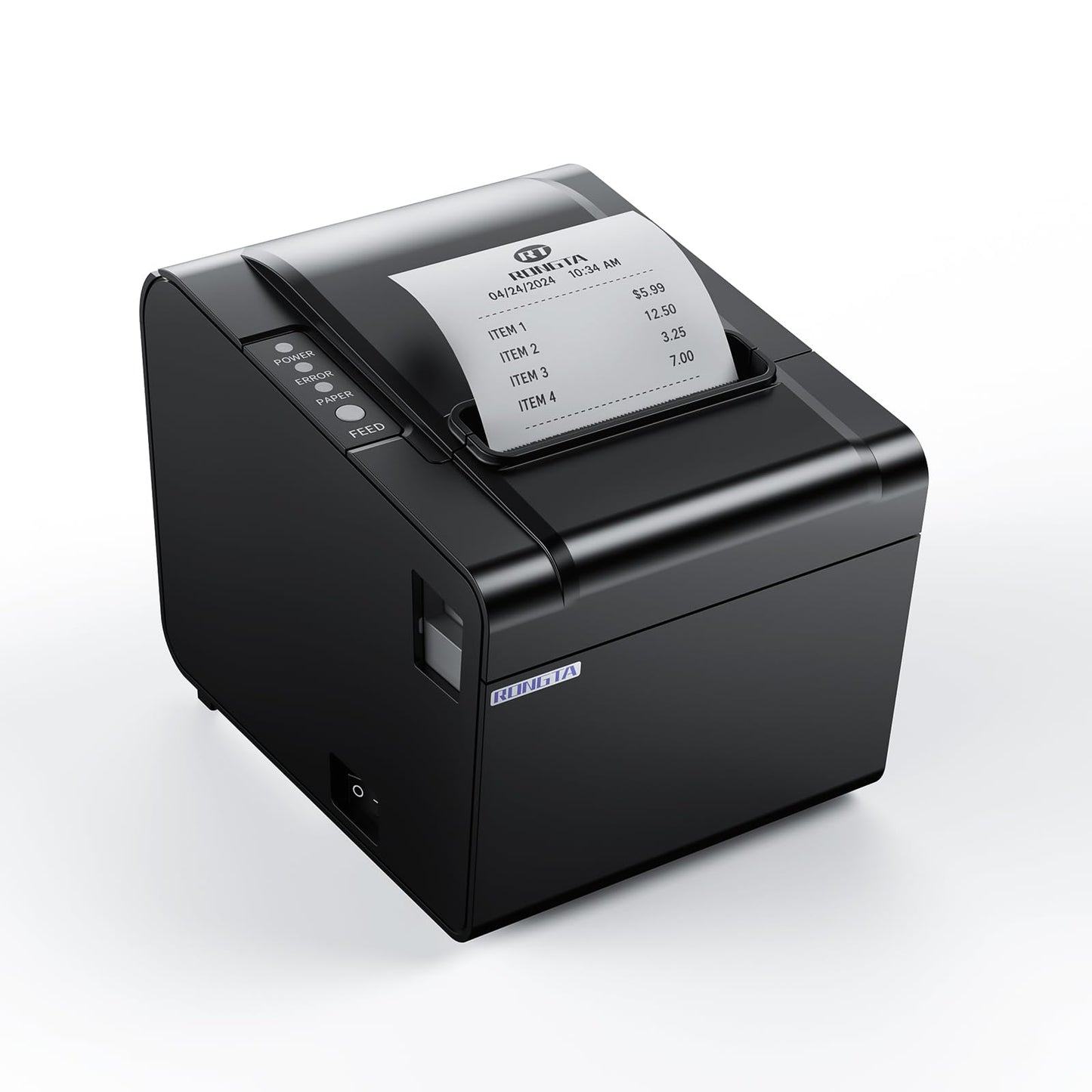 Rongta POS Receipt Printer, 80mm Thermal Printer, ESC/POS, Restaurant Kitchen Printer with Auto Cutter Support Cash Drawer,USB Serial Ethernet