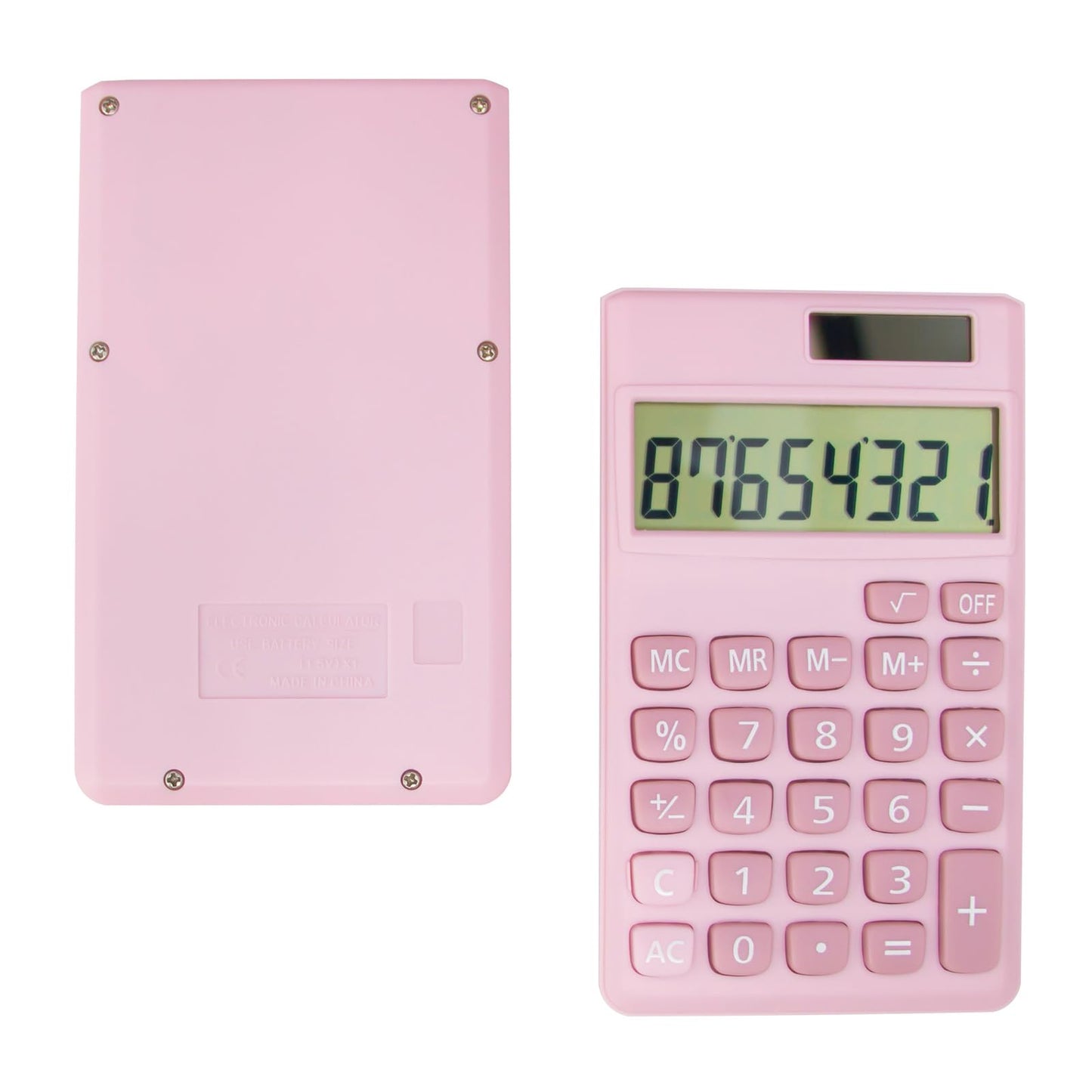 Basic Standard Calculators Small Digital Desktop Calculator with 8-Digit LCD Display, Battery Solar Power Smart Calculator Pocket Size for Kids