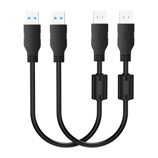 BolAAzuL 2 Pack USB 3.0 Extension Cable Type A Male to Male Cord 30cm/1ft, Bi-Directional Short USB 3.0 Male Extension Cords USB Adapter Connector