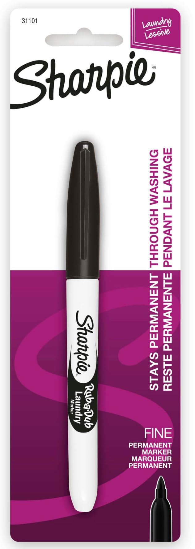Sharpie Rub-A-Dub Permanent Laundry Marker Fine Black - Pack of 1