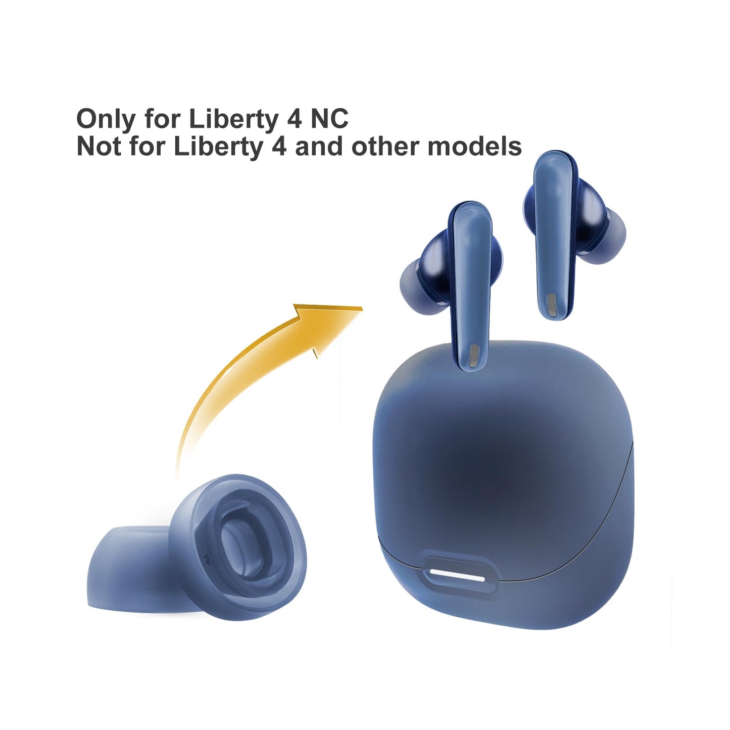 Klowcok Replacement Eartips for Soundcore by Anker Liberty 4 NC Earbuds, Not for Other Models, Flexible Silicone Earbuds Tips, 3Pairs (S/M/L) Blue