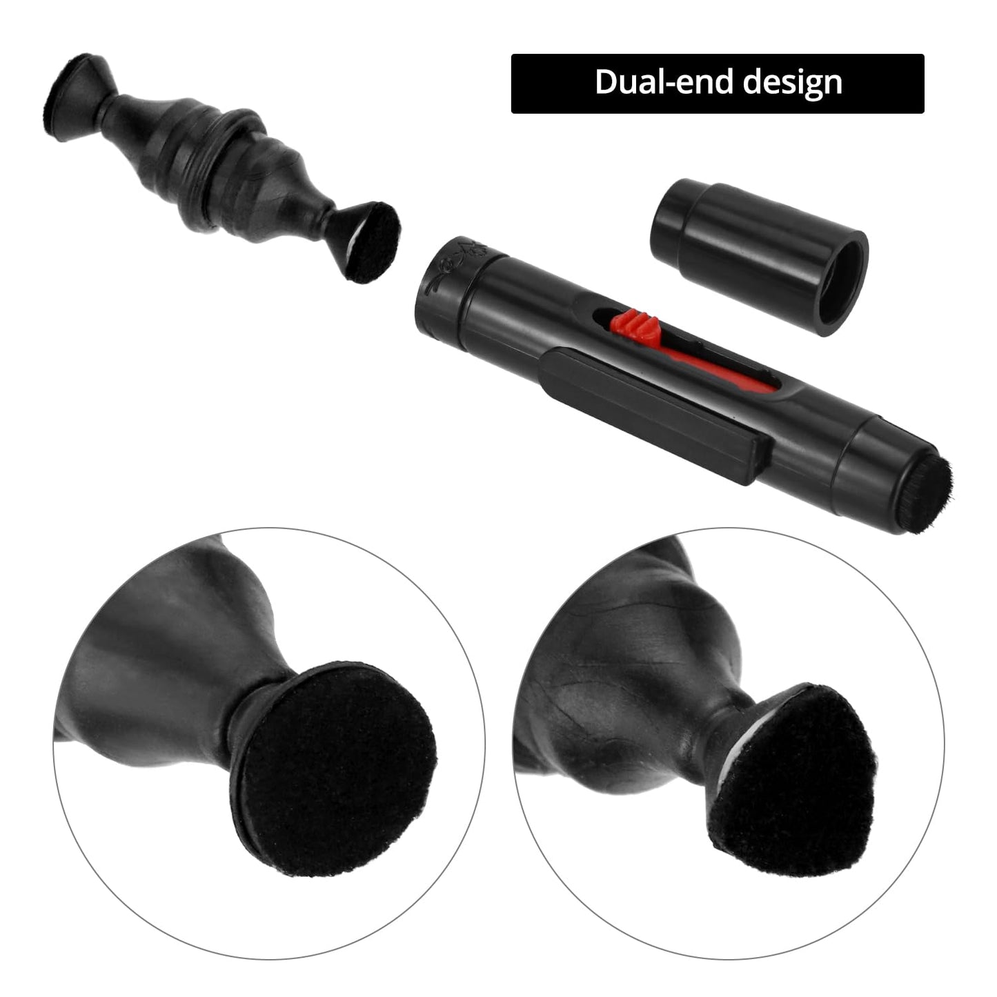 QWORK Camera Lens Cleaning Kit - 4-in-1 Includes Lens Cleaning Pen, Microfiber Cloths, Air Blower - Compatible with Sony, Nikon, Canon, DSLR Cameras