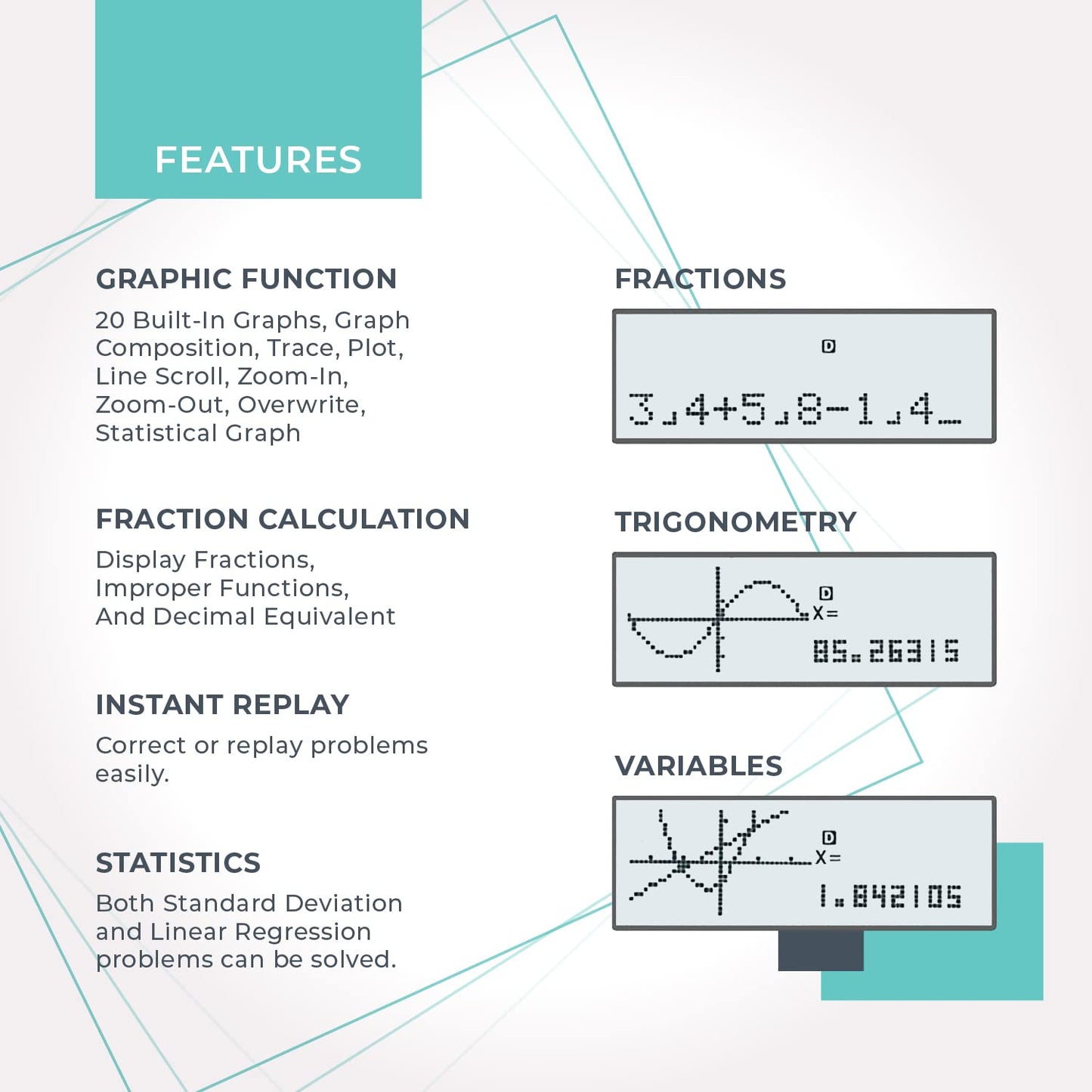 CATIGA Scientific Calculator with Graphic Functions - Multiple Modes with Intuitive Interface - Perfect for Students of Beginner and Advanced Courses