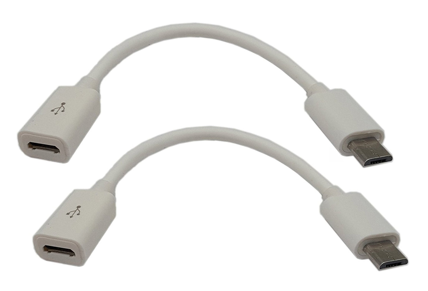 zdyCGTime 4.5Inch Cellphone/Tablet USB Micro Male to Female Sync & Charging Extension Cable(2 Pack White