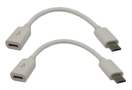 zdyCGTime 4.5Inch Cellphone/Tablet USB Micro Male to Female Sync & Charging Extension Cable(2 Pack White