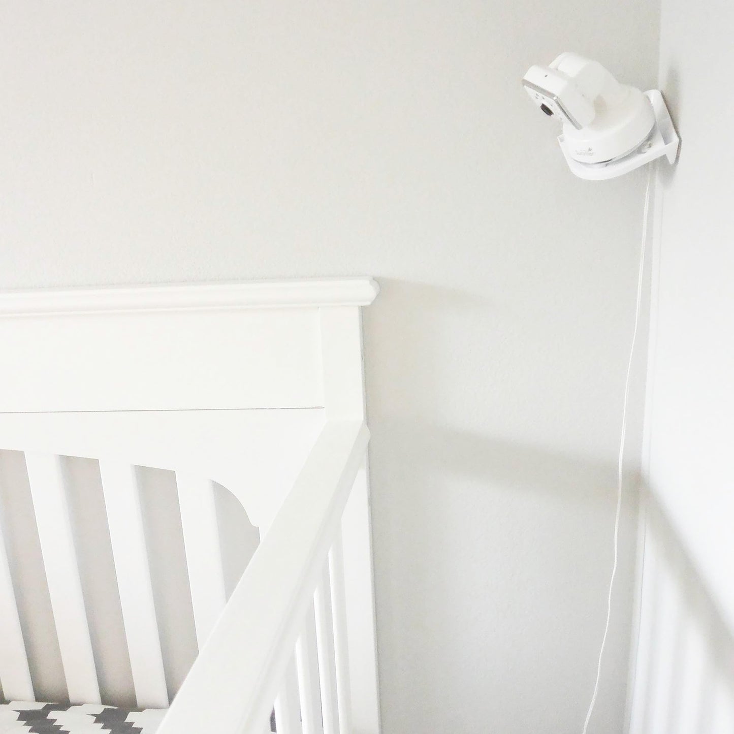 Vusee Anywhere Baby Monitor Wall Mount - No-Drill Adhesive Shelf for Cameras - Compatible with Most Baby Monitor Brands - White, 1 Pack