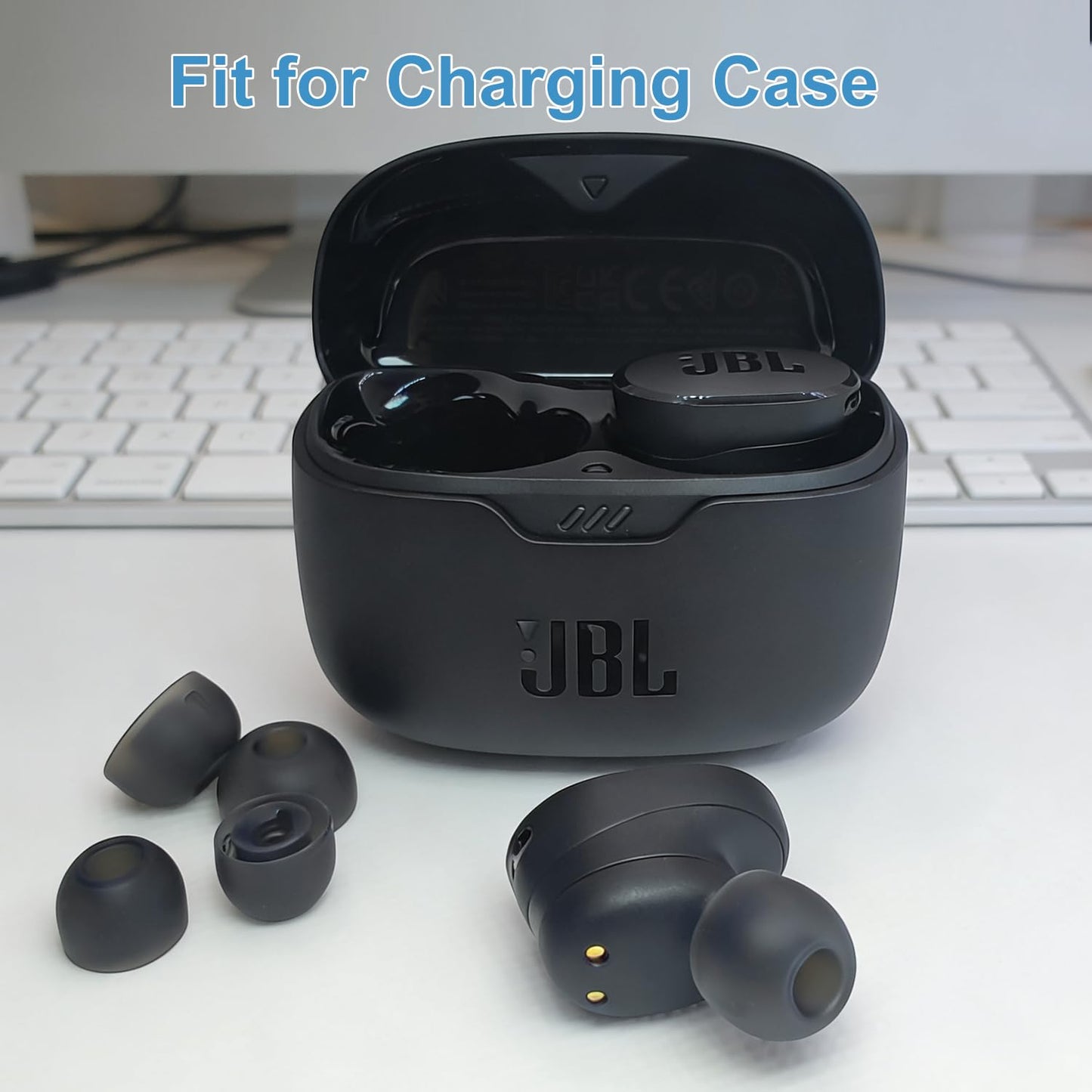 Replacement Ear Tips Compatible with JBL Tune Buds & Tune Buds 2, Soft Silicone Tips for JBL Tune Buds True Wireless Earbuds, 6 Pairs (S/M/L), Black
