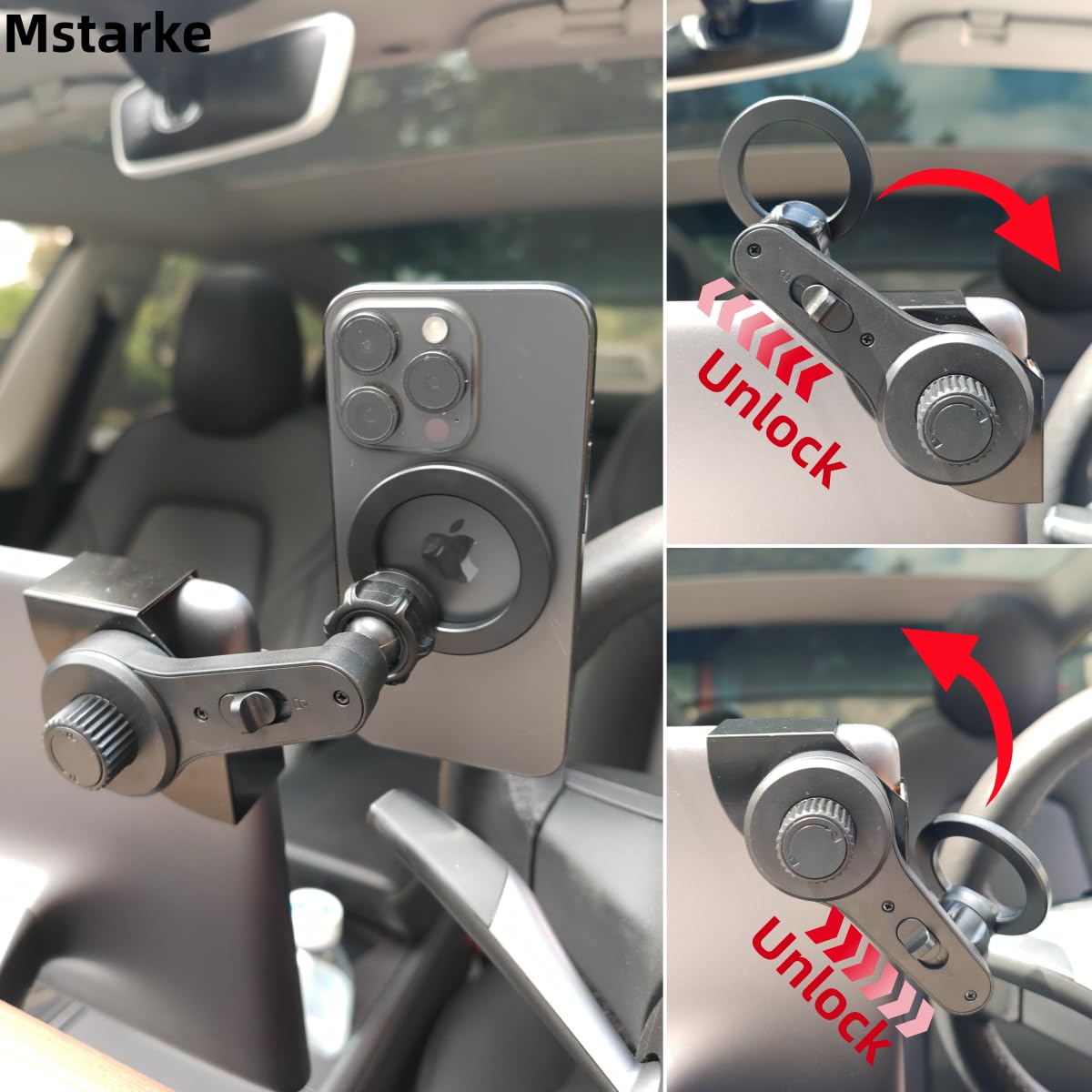 Tesla Model Y/Model 3 Accessories Phone Mount for MagSafe,Car Phone Holder Mount for Tesla 3/Y/S/X?Strongest Magnet Power? Fits All Phones