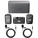 DJI Mic 2 (2 TX + 1 RX + Charging Case), All-in-one Wireless Microphone, Intelligent Noise Cancelling, for iPhone, Android, Camera Bundle with, 2x