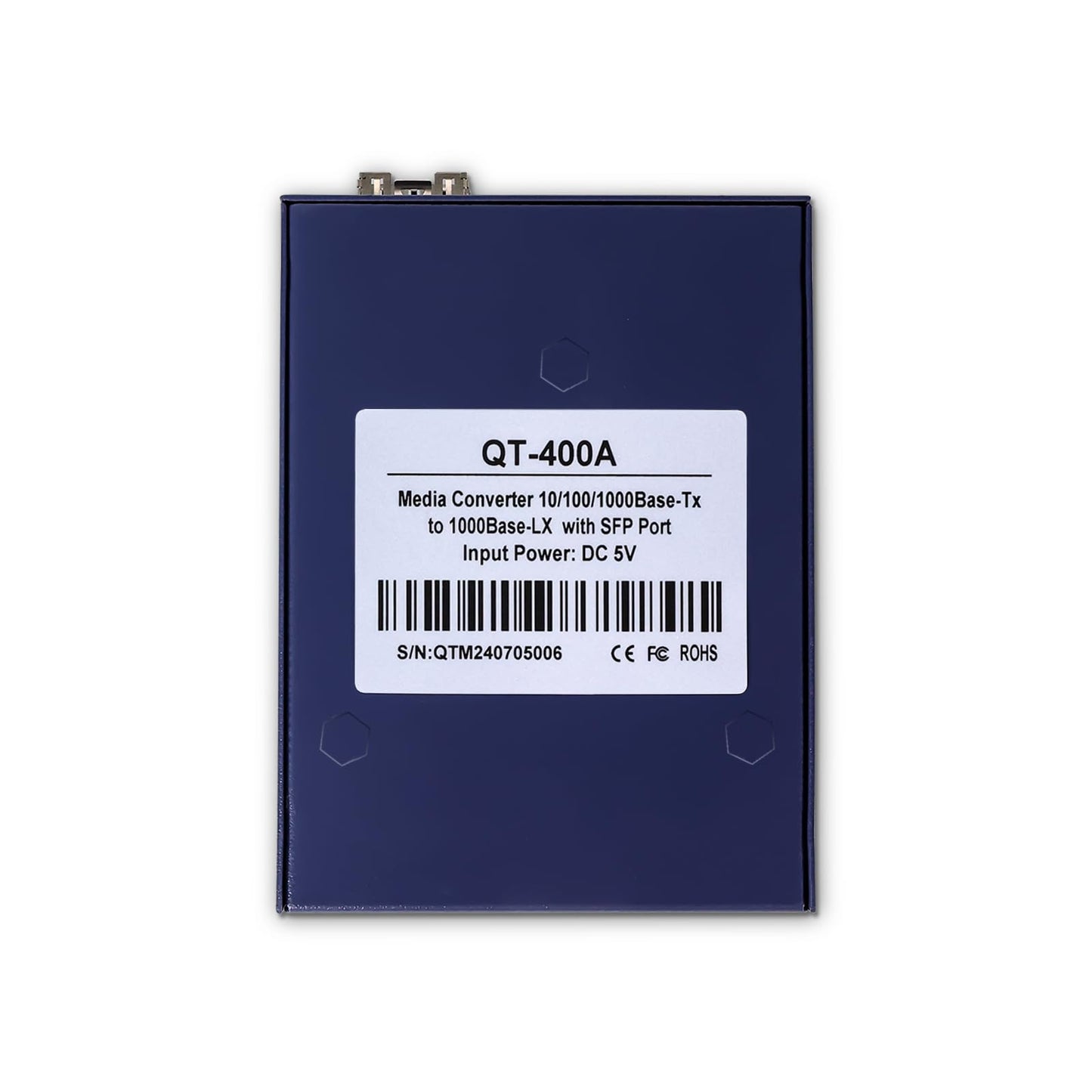 QSFPTEK Gigabit Ethernet Media Converter with SFP Module, Multimode Dual LC Fiber, 1x 10/100/1000Base-T RJ45 to 1x 1000Base-SX SFP Slot Ethernet
