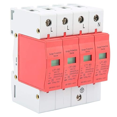 LT-40/80 Voltage Arrester Device 4P 40-80KA Low-Voltage House Protector for Home EMP Protection Electric System 2.4 kV (4P)