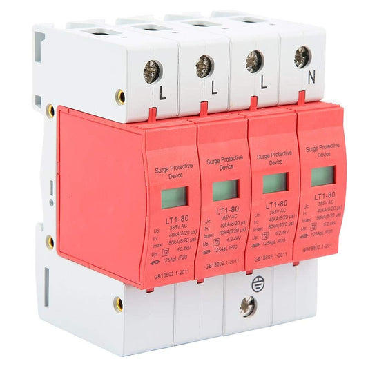 LT-40/80 Voltage Arrester Device 4P 40-80KA Low-Voltage House Protector for Home EMP Protection Electric System 2.4 kV (4P)