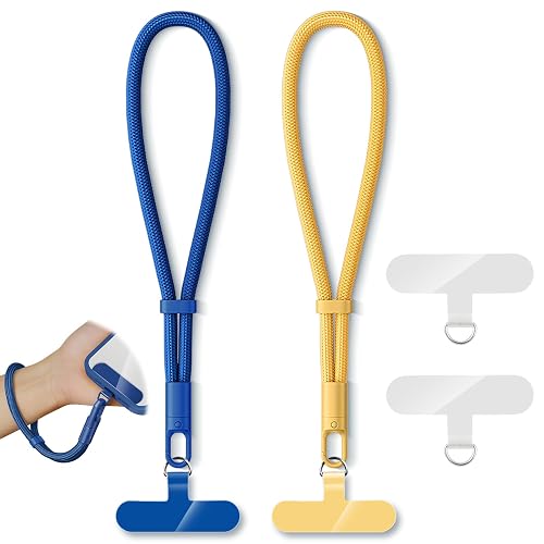 KITANIS 2 Pack Phone Lanyard,2×Phone Wrist Strap,4×Tether Tabs,Universal Cell Phone Multifuctional Patch Polyester Lanyards,Cell Phone Hand Strap
