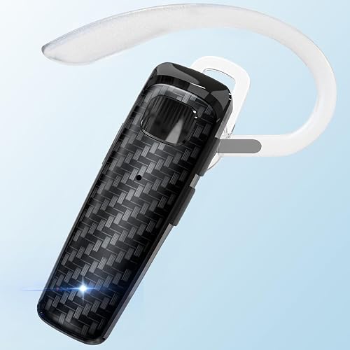 LEKOYE Bluetooth Headset, CVC8.0 Handsfree Bluetooth Earpiece, 16 Hrs Talk Time Noise Cancelling Single Ear Wireless Headset for Office Driving