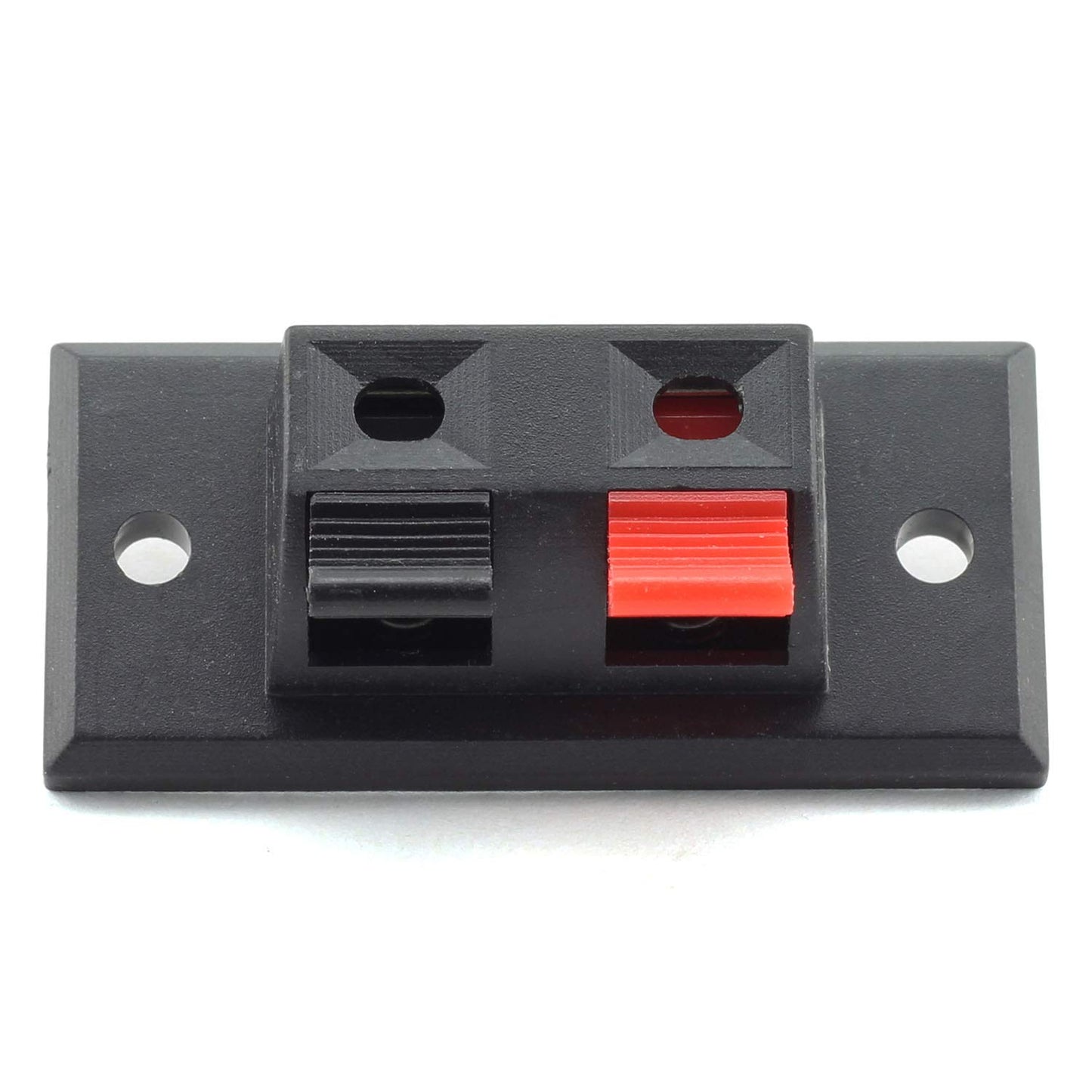 Tegg 10PCS 2 Pin Speaker Terminal Block 2 Way Amplifier Spring Jointing Clamp Test Clip Stereo Speaker Strip Shape Push Release Connector Plate 2