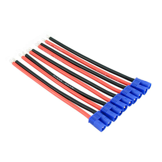 BDHI 5pcs EC2 Style Male Connectors Adapters Cable with 10cm 16awg Silicone Wire for ESC Charger(B160-5)
