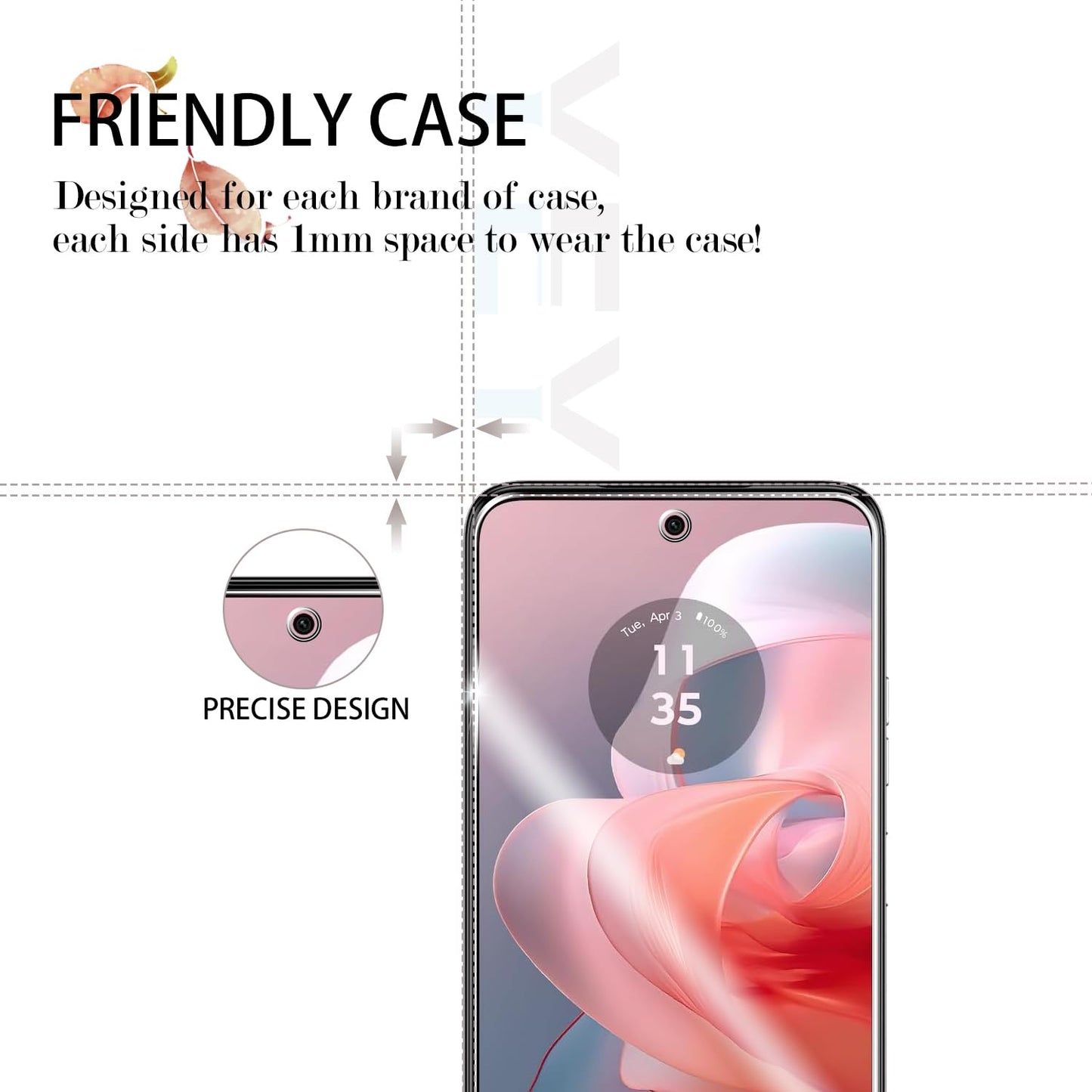 YEYEBF Moto G Power 5G-2024 HD Clear Tempered Glass Screen Protector + Camera Lens Protectors, [2+2 Pack] [Case Friendly] [Anti-Glare] [Bubble-Free]