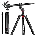 NEEWER Basics Overhead Camera Tripod Monopod with Ball Head & Horizontal Center Column, 76 Inch Tall Metal DSLR Video Travel Stand, Arca Type QR Plate