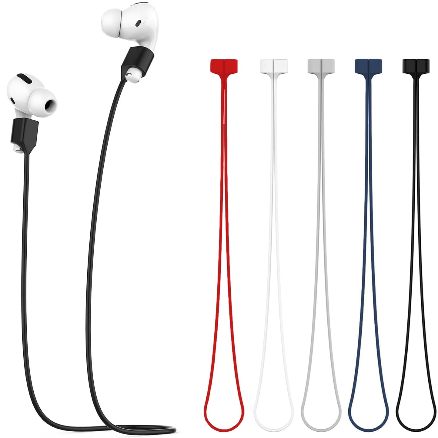 5 Pack Magnetic Anti-Lost Straps for AirPods,Ultra Strong Magnetic AirPods Strap Anti-Lost Neck Rope Cord,Soft Silicone Sports Lanyard Compatible