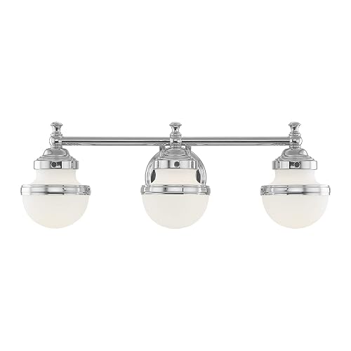 Livex Lighting 5713-05 Oldwick 3 Polished Chrome Bath Light, 24 x 7.25 x 8.25