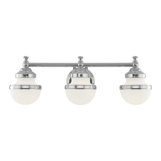 Livex Lighting 5713-05 Oldwick 3 Polished Chrome Bath Light, 24 x 7.25 x 8.25