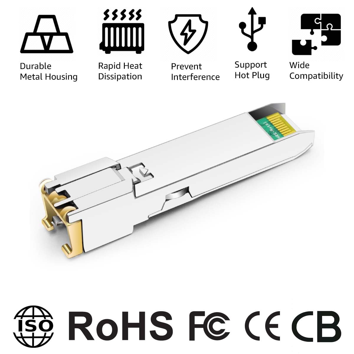OPSTRAN 1000BASE-T SFP RJ45 Copper Transceiver Module Compatible with Brocade E1MG-TX XBR-000190 100m Cat5e/6