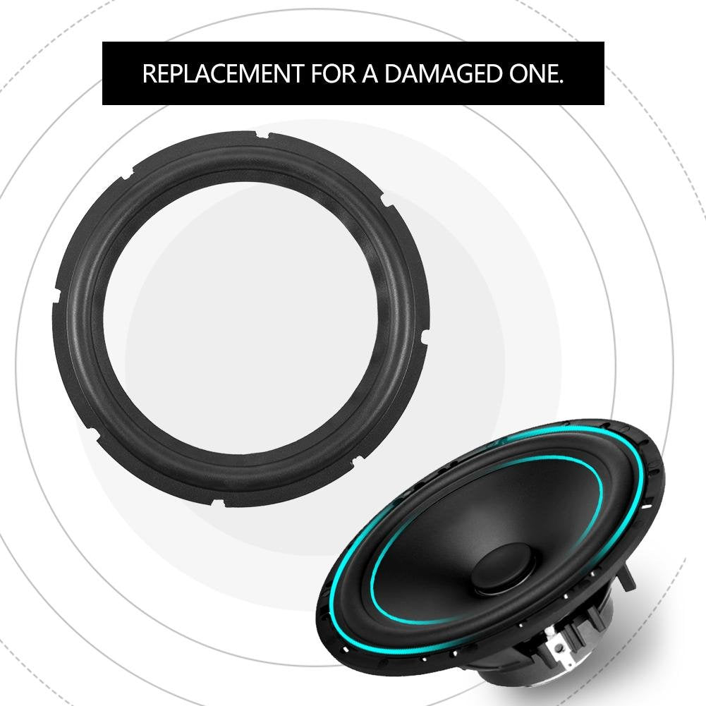 Zerone 10inch Perforated Rubber Speaker Edge Surround Ring, Subwoofer Surround Ring Replacement Parts for Speaker Repair or DIY (Black)