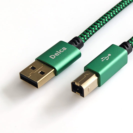 Delca Printer Cable 6 Feet/1.8 Meters I Nylon Braided USB 2.0 Cable Type A Male to Type B Male Scanner Printer Cord I Compatible with Canon, Brother