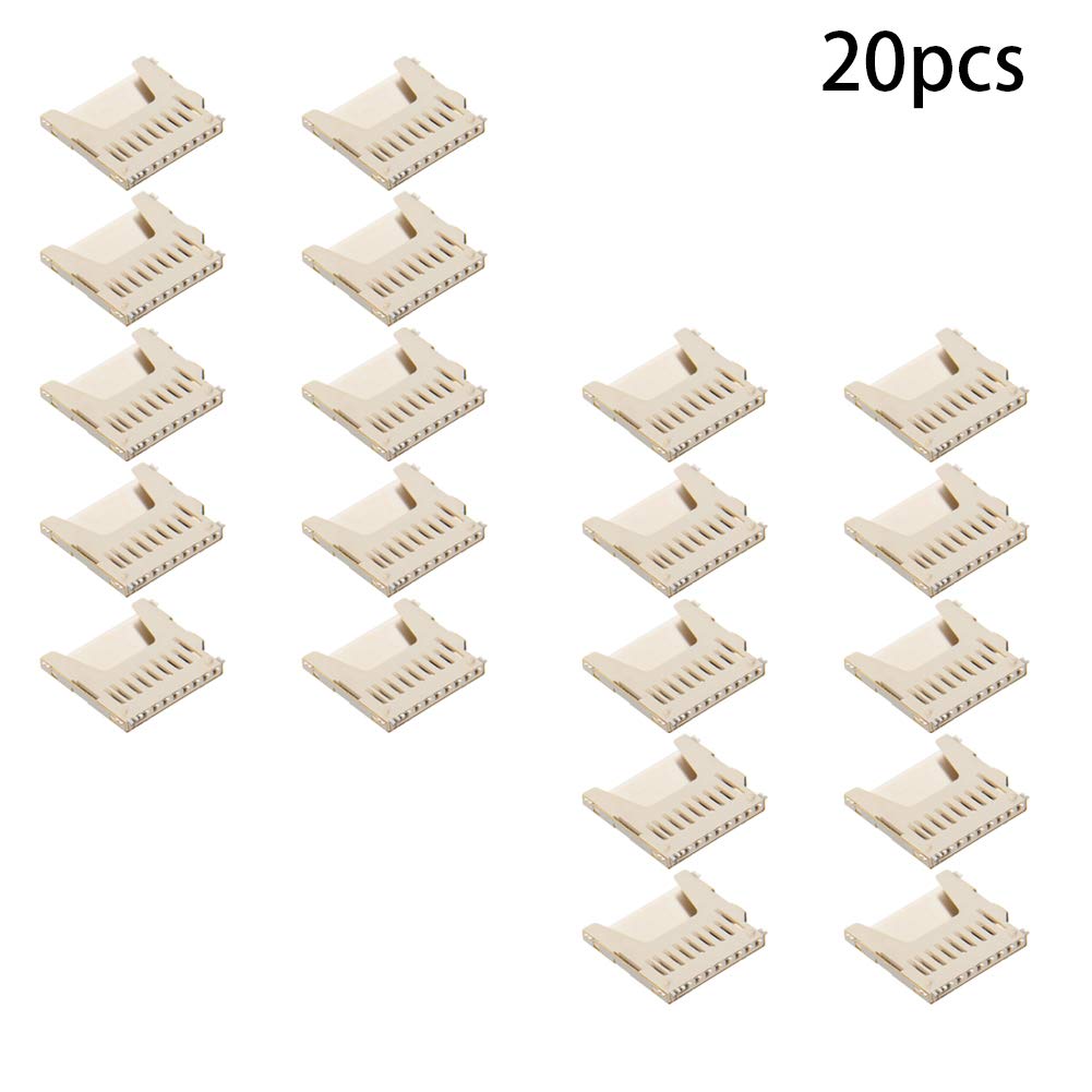 Fielect 20pcs SD Memory Card Socket Long Body PCB Mount Connector