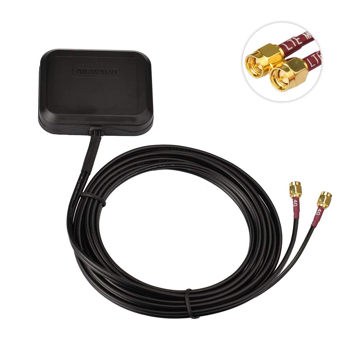 Bingfu 4G LTE Adhesive Magnetic Mount Antenna MIMO SMA Male Antenna Compatible with 4G LTE Wireless Home CPE Mobile Modem Hotspot Industrial IoT