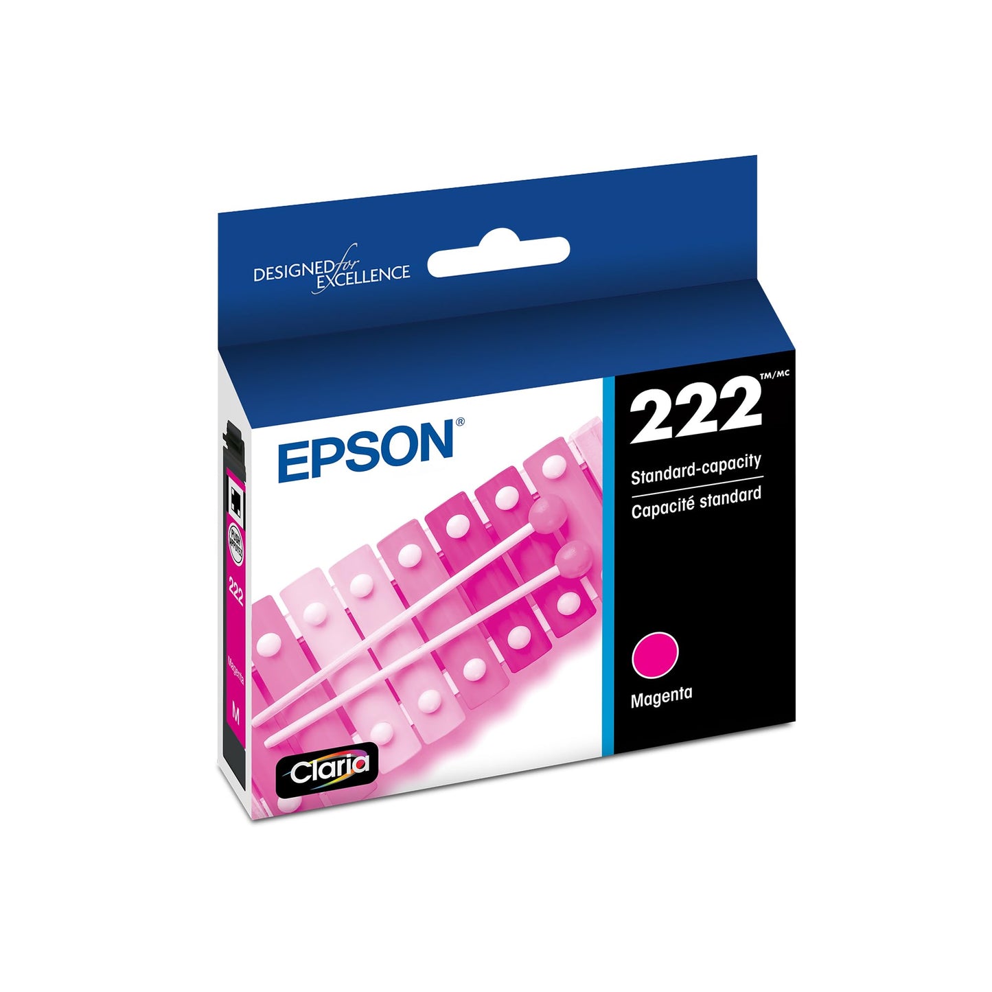 Epson 222 Claria Ink Standard Capacity Magenta Cartridge (T222320-S) Works with Workforce WF-2960, Expression XP-5200